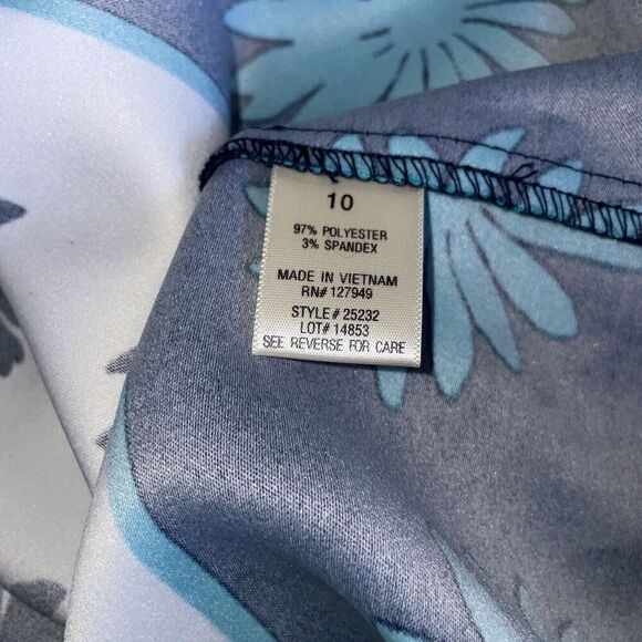 Emma Michele Pencil Dress Womens Size 10‎ Sleeveless Belt Floral White Blue NWT - Picture 5 of 7